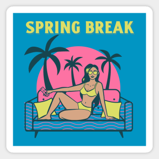 Spring Break pool party Vacation Summer Beach Vibes Sticker